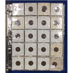 Binder with Canadian 1 cent and 5 cent Coins