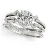 Image 1 : 1.47 CTW Certified VS/SI Diamond Solitaire 2Pc Wedding Set 14K White Gold - REF-383R3K - 32003