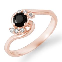 0.50 CTW Vs Certified Black & White Diamond Ring 14K Rose Gold - REF-28M5F - 14036