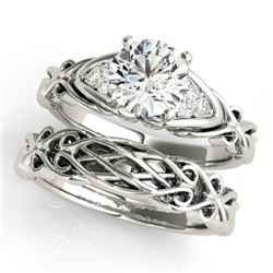 1.1 CTW Certified VS/SI Diamond Solitaire 2Pc Set 14K White Gold - REF-382K8R - 31879