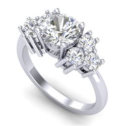 2.1 CTW VS/SI Diamond Solitaire Ring 18K White Gold - REF-563N6Y - 36941