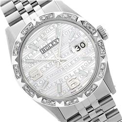 Rolex Ladies Stainless Steel, Arabic Dial with Pyrimid Diam Bezel, Saph Crystal  - REF-360F2M