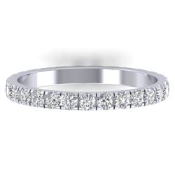 0.86 CTW Certified VS/SI Diamond Art Deco Eternity Band 14K White Gold - REF-52N8Y - 30324