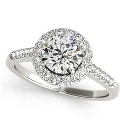 1.5 CTW Certified VS/SI Diamond Solitaire Halo Ring 18K White Gold - REF-400H9W - 26341