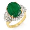 Image 1 : 7.56 CTW Emerald & Diamond Ring 14K Yellow Gold - REF-144M2F - 12903