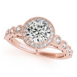 1.05 CTW Certified VS/SI Diamond Solitaire Halo Ring 18K Rose Gold - REF-138R8K - 26399