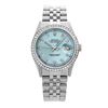 Image 2 : Rolex Ladies Stainless Steel, Diamond Dial & Diamond Bezel, Saph Crystal - REF-355W6K