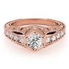 0.65 CTW Certified VS/SI Diamond Solitaire Antique Ring 18K Rose Gold - REF-137N3Y - 27301