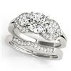 Image 1 : 1.3 CTW Certified VS/SI Diamond 3 Stone 2Pc Wedding Set 14K White Gold - REF-209X3T - 32012