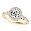 Image 2 : 1 CTW Certified VS/SI Diamond Solitaire Halo Ring 18K Yellow Gold - REF-143W6H - 26918