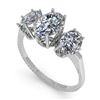 Image 2 : 2.0 CTW Solitaire Past Present Future VS/SI Oval Diamond Ring 18K White Gold - REF-414H3W - 35913