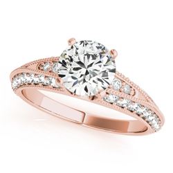 1.08 CTW Certified VS/SI Diamond Solitaire Antique Ring 18K Rose Gold - REF-127H3W - 27256