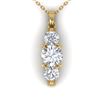 1.25 CTW Certified VS/SI Diamond Art Deco 3 Stone Necklace 14K Yellow Gold - REF-193T3X - 30482
