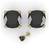 Image 2 : 6 CTW Cushion Black Diamond Stud Designer Earrings 18K Yellow Gold - REF-146M9F - 32329