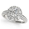 1.66 CTW Certified VS/SI Diamond Solitaire Halo Ring 18K White Gold - REF-189F5M - 26724