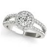 1.26 CTW Certified VS/SI Diamond Solitaire Halo Ring 18K White Gold - REF-224K5R - 26431