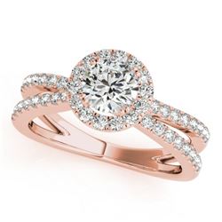 2 CTW Certified VS/SI Diamond Solitaire Halo Ring 18K Rose Gold - REF-509H5W - 26627