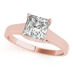 0.75 CTW Certified VS/SI Princess Diamond Ring 18K Rose Gold - REF-207F8M - 28144