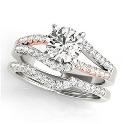 1.36 CTW Certified VS/SI Diamond Solitaire 2Pc Set 14K White & Rose Gold - REF-229Y8N - 31961