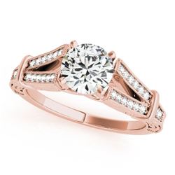 0.75 CTW Certified VS/SI Diamond Solitaire Antique Ring 18K Rose Gold - REF-137R3K - 27289