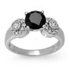 1.90 CTW Vs Certified Black & White Diamond Ring 14K White Gold - REF-81X3T - 11860