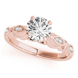 0.40 CTW Certified VS/SI Diamond Solitaire Antique Ring 18K Rose Gold - REF-77Y5N - 27343