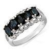 Image 1 : 2.0 CTW Blue Sapphire & Diamond Ring 18K White Gold - REF-46T4X - 12423