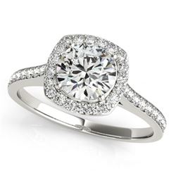 1.4 CTW Certified VS/SI Diamond Solitaire Halo Ring 18K White Gold - REF-382X4T - 26874