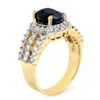 Image 2 : 4.70 CTW Blue Sapphire & Diamond Ring 14K Yellow Gold - REF-115R5K - 13095
