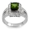 Image 1 : 2.55 CTW Green Tourmaline & Diamond Ring 14K White Gold - REF-101M8F - 11333