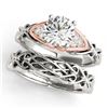 1.1 CTW Certified VS/SI Diamond Solitaire 2Pc Set 14K White & Rose Gold - REF-382X8T - 31882