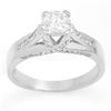 1.18 CTW Certified VS/SI Diamond Ring 14K White Gold - REF-263K4R - 11378