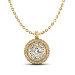 2.11 CTW VS/SI Diamond Solitaire Art Deco Necklace 18K Yellow Gold - REF-309R3K - 37087