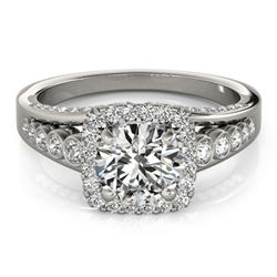 1.75 CTW Certified VS/SI Diamond Solitaire Halo Ring 18K White Gold - REF-424Y2N - 26943