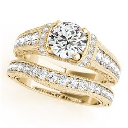 2.11 CTW Certified VS/SI Diamond Solitaire 2Pc Wedding Set Antique 14K Yellow Gold - REF-535X5T - 31