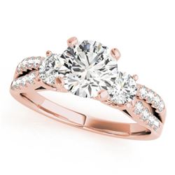 1.75 CTW Certified VS/SI Diamond 3 Stone Ring 18K Rose Gold - REF-505T8X - 28030