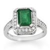Image 1 : 2.0 CTW Emerald & Diamond Ring 18K White Gold - REF-85N5Y - 10713