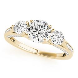 1.75 CTW Certified VS/SI Diamond 3 Stone Ring 18K Yellow Gold - REF-427R3K - 27992