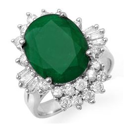 5.41 CTW Emerald & Diamond Ring 18K White Gold - REF-131M3F - 13275