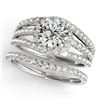 Image 1 : 1.15 CTW Certified VS/SI Diamond Solitaire 2Pc Wedding Set 14K White Gold - REF-152W8H - 32006