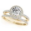 1.25 CTW Certified VS/SI Diamond 2Pc Wedding Set Solitaire Halo 14K Yellow Gold - REF-204W2H - 30926