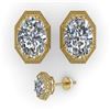Image 2 : 1.0 CTW VS/SI Oval Cut Diamond Stud Solitaire Earrings 18K Yellow Gold - REF-169N3Y - 35959