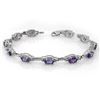 Image 1 : 8.0 CTW Tanzanite Bracelet 14K White Gold - REF-99H5W - 10104