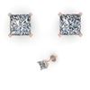 Image 1 : 1.03 CTW Princess Cut VS/SI Diamond Stud Designer Earrings 14K White Gold - REF-151M8F - 32142
