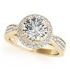 Image 2 : 1.4 CTW Certified VS/SI Diamond Solitaire Halo Ring 18K Yellow Gold - REF-225N6Y - 27005