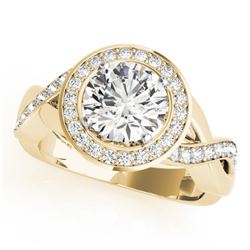 1.75 CTW Certified VS/SI Diamond Solitaire Halo Ring 18K Yellow Gold - REF-415X6T - 26175