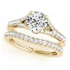 Image 1 : 1.06 CTW Certified VS/SI Diamond Solitaire 2Pc Wedding Set 14K Yellow Gold - REF-96K5R - 31744