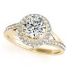 Image 2 : 1.85 CTW Certified VS/SI Diamond Solitaire Halo Ring 18K Yellow Gold - REF-513K6R - 26831
