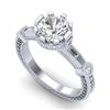 1.71 CTW VS/SI Diamond Art Deco Ring 18K White Gold - REF-518T2X - 37061