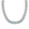 61.85 CTW Sky Blue Topaz & VS/SI Certified Diamond Necklace 10K Rose Gold - REF-264X9T - 29523